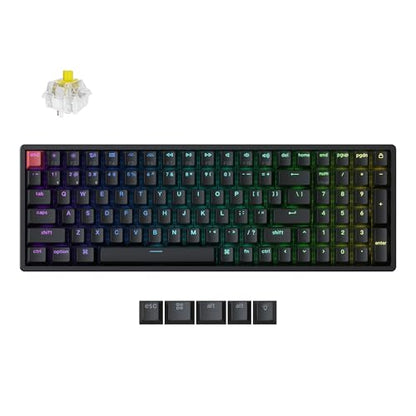 Keychron K4 96% Layout QMK Wireless and Wired Mechanical Keyboard Super Banana Switch, RGB Backlight Aluminum Frame with Shine-Through Double-Shot PBT Keycaps for Mac Windows-Version 3 - color: Keychron Super Banana Switch, size: Version 3