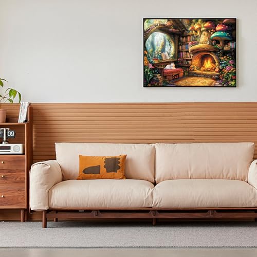 300 Pieces Puzzle for Adults | Mushroom Cat Flower Puzzle Recycled Cardboard Large Piece Jigsaw Puzzles 300 Pieces | Challenging Puzzles Game Home Decor Party Gift for Adult Kids Seniors 20.5*15 inch - style: Mushroom