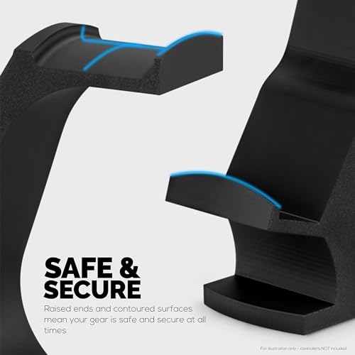 BRAINWAVZ The Gravitas - Headphone Stand & Game Controller Holder for Desk - Universal Design for All Types of Headsets & Gamepads (Black)