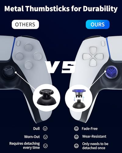 KD.FLY Metal Thumbsticks for PS5 Controller Joystick Replacement, Thumb Sticks for PS4 Controller, Custom Thumb Grips for Switch Pro Controller, 2 Joystick, 2 Thumbstick Base, Owl - color: Owl