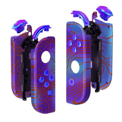 eXtremeRate DIY Replacement Shell Buttons for Nintendo Switch & Switch OLED, Damascuscamo Custom Housing Case with Full Set Button for Joycon Controller - Console Shell NOT Included - color: Damascuscamo