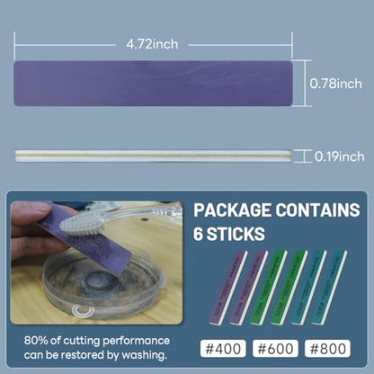stedi Sanding Sticks, Model Hobby Making Tools, #400#600#800 | 6PCS Polishing Sanding Sticks Tools for Gundam Repairing Plastic Model and Miniature Model (#400*2+#600*2+#800*2) - style: 6PCS(#400*2+#600*2+#800*2)