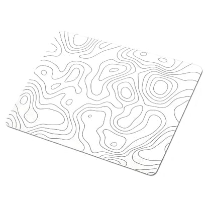 Hard Gaming Glass Mouse Pad with White Topographic Design, Large 410mm*310mm Mouse Mat, Unique Professional Glass Surface for Enhanced Precision and Speed - color: White(Topographic)