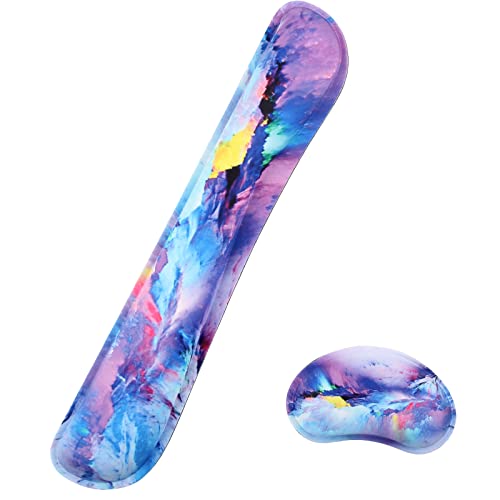 Keyboard Wrist Rest Pad,Memory Foam Keyboard Wrist Support, Ergonomic Palm Rest, Wrist Rest for Computer Keyboard,Laptop,Mac,Office,Gaming,Easy Typing and Pain Relief (Aurora Snow Scenery) - color: Aurora Snow Scenery