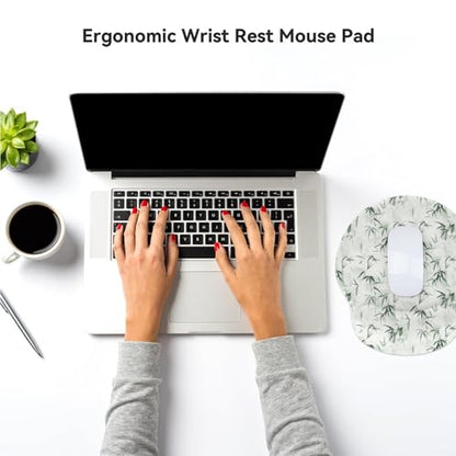 Ergonomic Mouse Pad with Wrist Support,Non-Slip Rubber Base for Computer Laptop & Mac,Lightweight Rest for Home,Office & Travel (Bamboo Leaf) - color: Bamboo Leaf