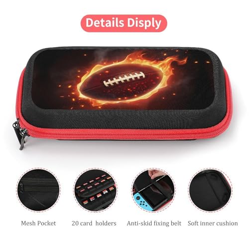 AoHanan Switch Carrying Case Football Ball in Fire And Water Switch Game Case with 20 Games Cartridges Hard Shell Travel Protection Storage for Console & Accessories - color: Football Ball in Fire