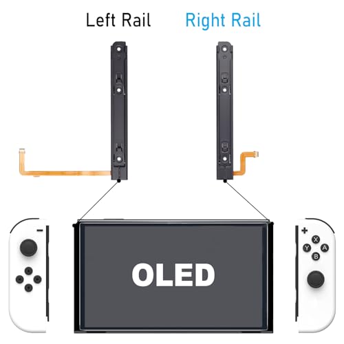 Left & Right Metal Slide Rail Replacement for Nintendo Switch OLED HEG-001 Console