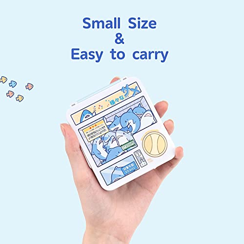 GeekShare Portable Switch Game Card Case-Switch Game Holder Case with 12 Game Card Slots-Game Card Cartridge Carrying Storage Box Compatible with Nintendo Switch- Cute Shark, Multicolor