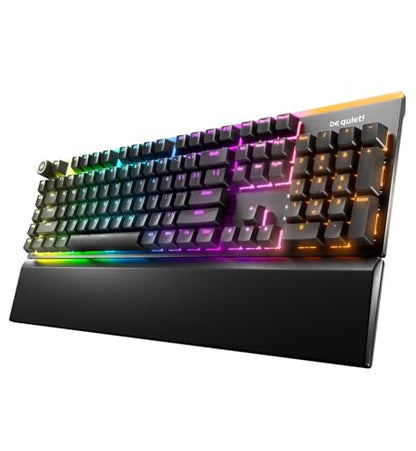 be quiet! Light Mount Linear, Gaming Keyboard, Mechanical Silent Switches | Hot-Swappable Silent Switches, Triple-layered dampening, 3D Media Wheel, PBT Double-Shot Keycaps, ARGB, Programmable Keys - style: Light Mount Linear