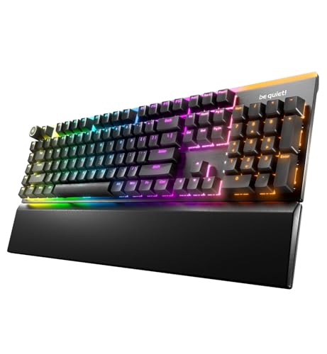 be quiet! Light Mount Tactile, Gaming Keyboard, Mechanical Silent Switches | Hot-Swappable Silent Switches, Triple-layered dampening, 3D Media Wheel, PBT Double-Shot Keycaps, ARGB, Programmable Keys - style: Light Mount Tactile