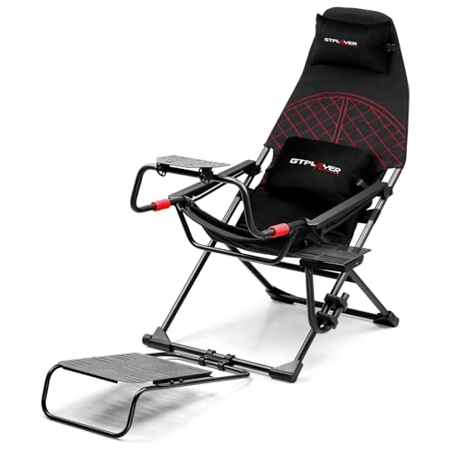 GTPLAYER Sim Racing Cockpit Foldable & Adjustable for High Performance Sim Racing Compact & Flexible Supports All Steering Wheels & Pedals for PC and Console Actifit Edition, Deepred - color: Deepred