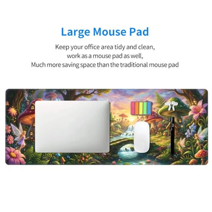Mushroom Mouse Pad Gaming Desk Pad - 31.5x11.8 in Large Extended Mousepad, Non-Slip Rubber Base Mice Mat for Desk & Keyboard - color: 16