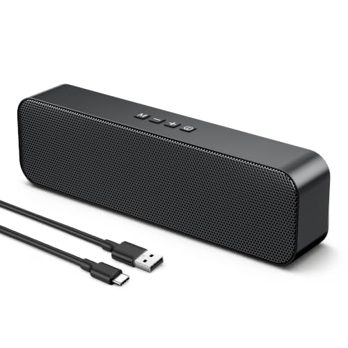Computer Speakers for Desktop PC,USB Powered & Plug and Play,with Bluetooth 5.3/3.5mm AUX Input,Small Bluetooth Speakers with Stereo Sound Fit Under the Monitor for Office Work, Gaming, Music - color: Black