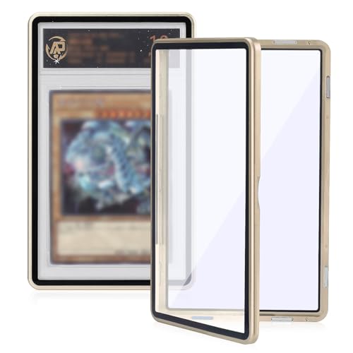 Magnetic Graded Card Case, Premium Aluminum Alloy Protector with 9-Point Lock, Personalized Slab Bumper for 35PT PSA/CSG, Drop-Tested & UV Resistant, Ideal for Display & Long-Term Storage (Gold) - color: Gold, style: PSA Card Case