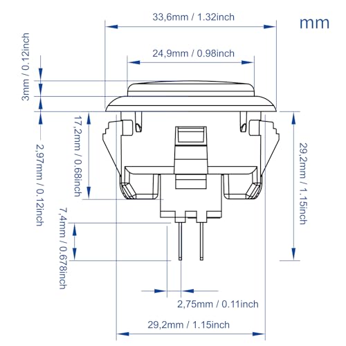 QANBA D-lite Arcade Button Original Buttons Snap-In Joystick Arcade Buttons for DIY arcade machines 30mm Push button switch(Boxed）(30mm Red（DL06) 24 Pcs) - size: 30mm Red（DL06) 24 Pcs