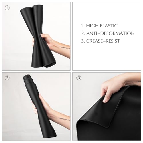 JIALONG Large Gaming Mouse Pad, Extended Mousepad with Black Stitched Edges, XXL Desk Mat, Big Computer Keyboard Mat for Gaming and Office, 35.4 x 15.7 inches - color: Black Stitched Edges