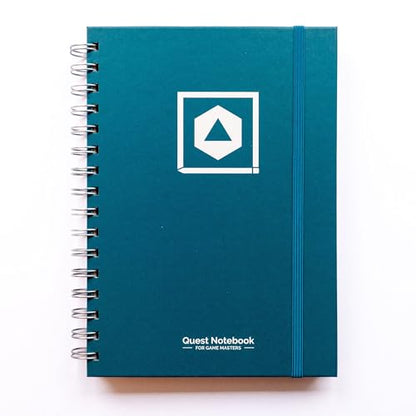 Roll & Play Press Game Master's Quest Notebook: 120 page, A5 hardback world-building journal for character, setting and plot notes, with lined, gridded and hex paper