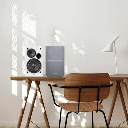 Edifier R1280T Powered Bookshelf Speakers - 2.0 Active Near Field Studio Monitor Speaker - White Enclosure - 42 Watts RMS - color: White