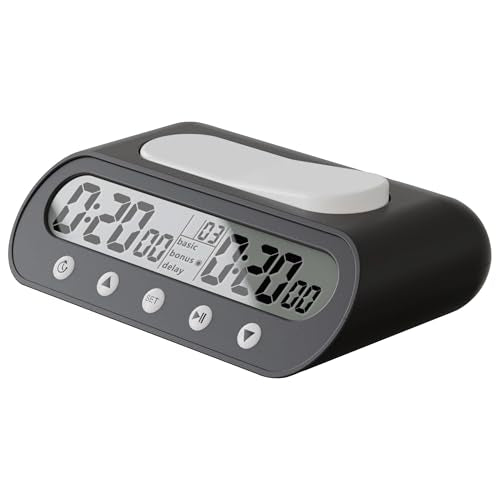 VINJOE Chess Clock Digital Chess Timer Professional for Board Games,Portable Digital Chess Clock & Game Timer with Basic,Bonus,Delay and Positive Time Features with Alarm Function Best Gifts