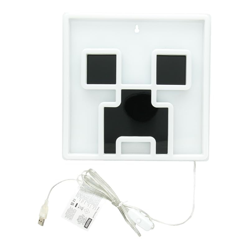 Creeper Iconic LED Wall-Mountable Light Officially Licensed Minecraft Room Decor for Boys and Girls, Gamer Night Light in Vibrant Green - Paladone