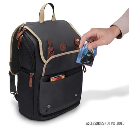 ENHANCE Designer Edition TCG Backpack - MTG Deck Bag Card Binder Space, TCG Deck Box Storage, MTG Playmat Holder - Card Storage Compatible with Magic the Gathering, Pokemon, Lorcana (Canvas Black) - color: Canvas Black