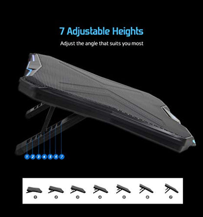 LETUSTO Laptop Cooling Pad, Portable Laptop Cooler Stand for up to 17’’ Notebooks, 1 Big Fan with 17dBA