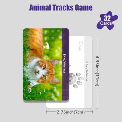 MEROCO Farm Animal Tracks Cards for Kids,Animal Flash Cards,Animal Tracks Matching Game,Kids Science Learning Educational Toys Homeschool Preschool Autism Learning Materials Toys for 4 Year - style: Farm Animals and Birds Track