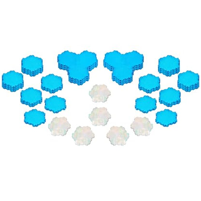 Renegade Game Studios Heroscape Waters of Valhalla - 40 Water Hexes Set | Compatible with Heroscape Battle Boxes; Features Sparkly Blue Water Tiles, Healing Wellsprings & Modular Hex Locking