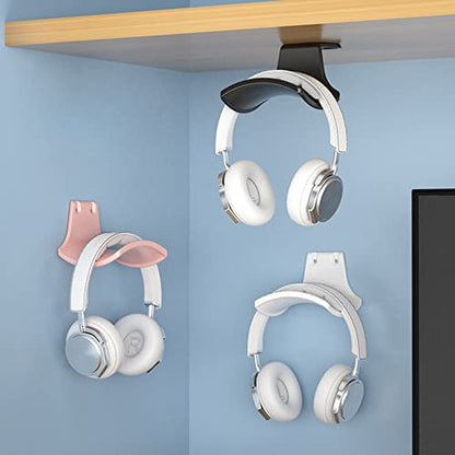 2-Pack Never Fall Headphone Hook Wall Mount Headset Holder White | Stand fixted with screws for airpods max sennheiser sony bose beats akg - color: White L(2 Pack)