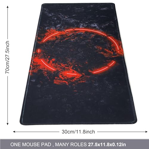 Desk Protection Large MousePad-70x30 Firering | Non-Slip Rubber Base 27.5x11.8IN Computer Desk Mat for PC,Mac,Laptop-Stitched Edges and Smooth Surface for Office,Home,Work - color: 70x30 Firering