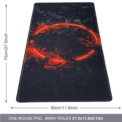Desk Protection Large MousePad-70x30 Firering | Non-Slip Rubber Base 27.5x11.8IN Computer Desk Mat for PC,Mac,Laptop-Stitched Edges and Smooth Surface for Office,Home,Work - color: 70x30 Firering