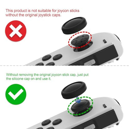 eXtremeRate PlayVital Switch Joystick Caps, Thumbstick Caps, Silicone Analog Cover for Switch Lite & OLED Joycon Thumb Grips - Cherry Blossoms Pink - color: Cherry Blossoms Pink