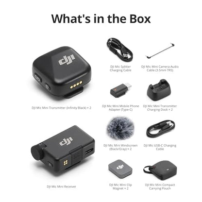 DJI Mic Mini (2 TX + 1 RX), Ultralight, Detail-Rich Audio | Noise Cancelling, Automatic Limiting, Wireless Microphone for Camera/iPhone/Android, Vlog, Streaming, 400m Transmission - style: Mic Mini (2 TX + 1 RX)