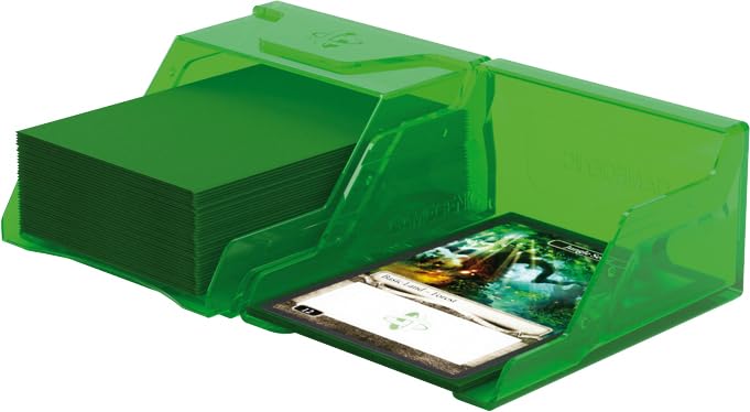 Gamegenic Bastion 50+ XL Deck Box - Compact, Secure, and Perfectly Organized for Your Trading Cards! Safely Protects 50+ Double-Sleeved Cards, White Color, Made - color: Green