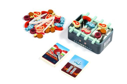 Alley Cat Games Barbecubes, for Ages 6 and Up, 2 to 6 Players | Fast-Paced BBQ Balance Game with Tongs, Stacking Food Pieces, and Elimination Gameplay, Kids, Family, and Game Night Fun