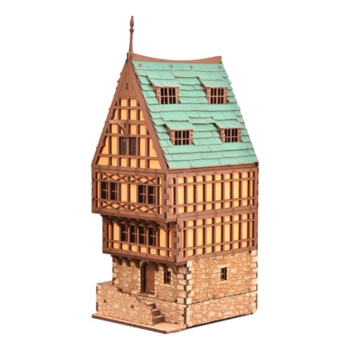 Amber Rowhouse DIY Wooden Building Kit for Adults, Suitable for Playing - Realistic - color: Amber Rowhouse