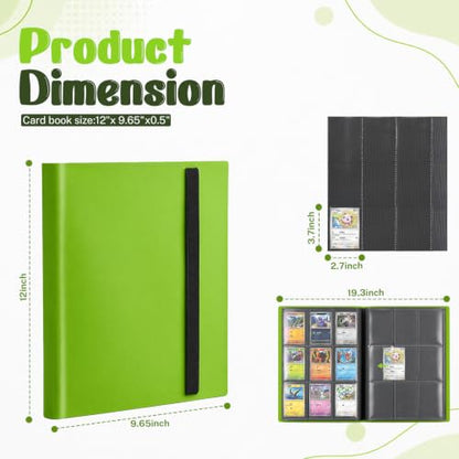 Trading Card Binder, 9 Pocket 20 Pages 360 Cards, Collector Album, Card Folder for Collectible Games, Sports, MTG, TCG (Apple Green) - color: Apple Green