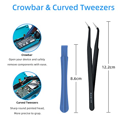 Mcbazel Joycon Joystick Replacement for Nintendo Switch, Switch OLED, Switch Lite(NOT for Switch 2) - 3D Replacement Joystick Analog Thumb Stick with +&Y-Screwdriver, Pry Tool, Tweezer Kit - color: Black
