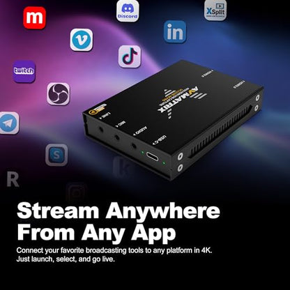 AVMATRIX 4K60 HDMI2.0 Game Capture Card USB 3.1 for PC/PS5/Switch Streaming | Zero-Latency Pass-through for Lag-free Gaming,4K60 Capture for Twitch/YouTube Streaming,Plug & Play with OBS, Zoom