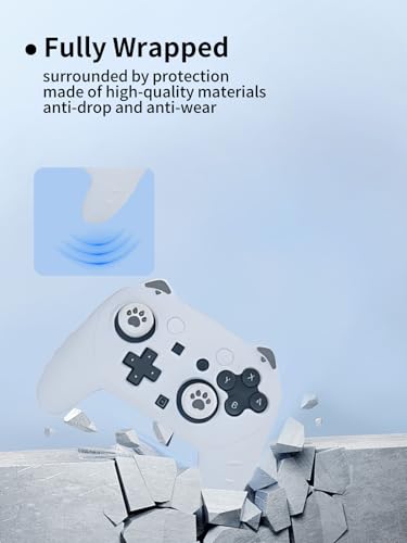 Case for Nintendo Switch 2 Pro Controller,UYRUREL Premium Sillence Material,Shock-Absorbing and Anti Drop Protection Soft Shell,with Stickers and Thumb Grips,Gray. - color: Gray