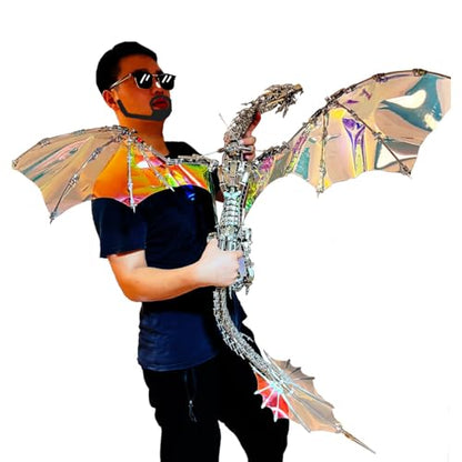 3D Metal Puzzle for Adults, Steampunk Bloodthirsty Aurora Dragon 3D Metal Model Kit with Stand, 3000+PCS Dragon 3D Puzzle Kit Jigsaw Animal DIY Craft Gift