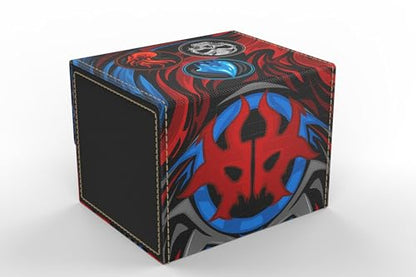 Vault- TCG/MTG 100+ Card Color Combo Deck Box (Blue/Black/Red) - color: Blue/Black/Red