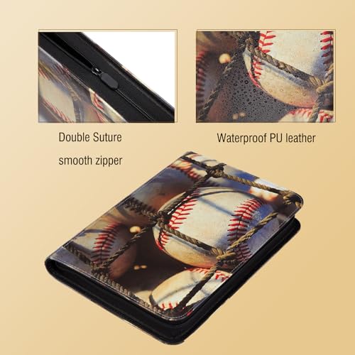 Baseball Card Binder 468 Double Sided Pockets for Your Topps Gems, Waterproof PU Leather with Zipper,Mint Condition Protection for The Moments You,Gift for True Collectors and Fans - style: Baseball