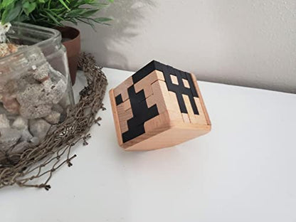 Brain Teaser Puzzles for Adults - Mind Brain Puzzles - Cube Wood Puzzle