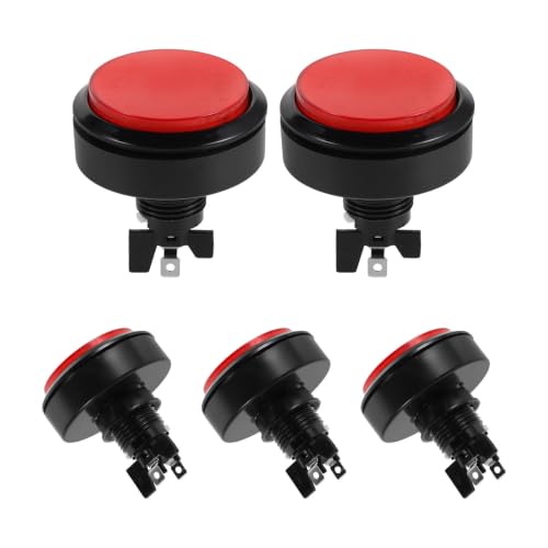 PartyKindom 5pcs Lighted Arcade Button with Microswitch Round Reset Push Button Switch for Arcade Machine and Game Console Cabinet Plastic Metal Material Crisp Feedback Easy Installation