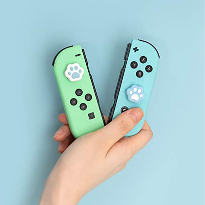 GeekShare Cat Paw Shape Thumb Grip Caps Soft Silicone Joystick Cover Compatible with Switch/OLED/Switch Lite,4PCS (Pink & Blue) - color: Pink Blue Cat