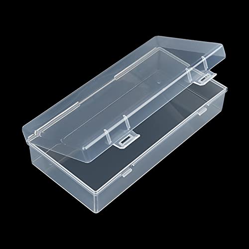 6 Pack Rectangular Clear Plastic Storage Containers | 7.28 x 3.54 x 1.77 inch, Hinged Lid, For Beads and Small Craft Items - size: 7.28 x 3.54 x 1.77 inch