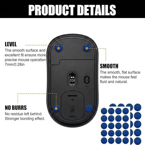 160 Pcs Mouse Slider Pads Replacement, PTFE Glide Dots 6mm and 7mm Universal Mouse Skates for Gaming Mouse and Office Mice, Smooth Glide Upgrade Compatible with Cloth or Hard Mousepads (Blue) - size: Dia 6mm/7mm Blue