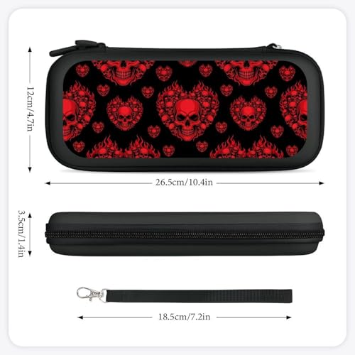 Travel Handheld Carrying Case for Switch, Red Skull Travel Storage Holder with Mesh Pocket, Hard Shell Protective Bag with 15 Game Cartridges - color: Design (339)