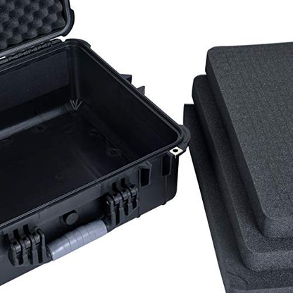 MEIJIA All Weather IP67 Waterproof Hard Camera Case,Hard Protective Case,Hard Case with Customizable Foam,Fit Use of Drones,Camera,Equipments,Pistols(Black,20.62 x16.85x8.11inches) - color: Black, size: 20.62 x16.85x8.11inches